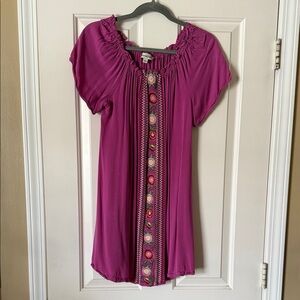 Purple Embroidered Women's Tunic